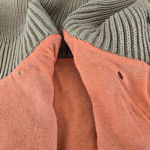 Free People Womens Knit Cardigan Embroidered Floral Beige & Coral Lined Size M - Picture 6 of 8